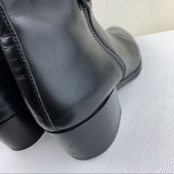 Fabianelli Black Leather Heeled Side-zip Booties S6 - Picture 14 of 14